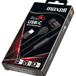 Nappikuulokkeet Maxell Bass13 EB10 USB-C, musta