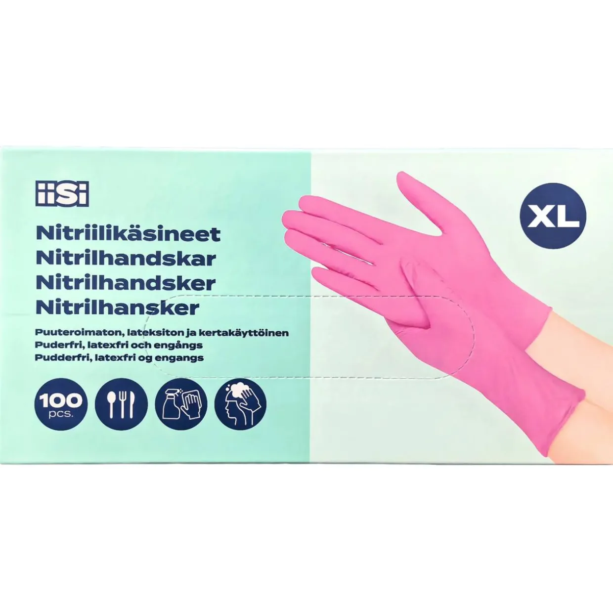 Nitriilikäsine Iisi 100 kpl pinkki
