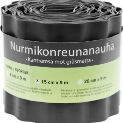 Nurmireunanauha 15 cm x 9 jm, musta