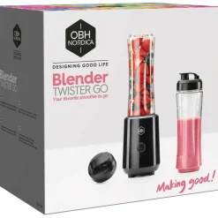 OBH Nordica Twister Go -tehosekoitin 2 x 600 ml, musta 7744