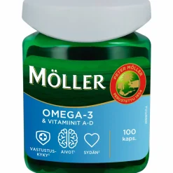 Omega-3 Möller 100 kpl + vitamiinit A-D