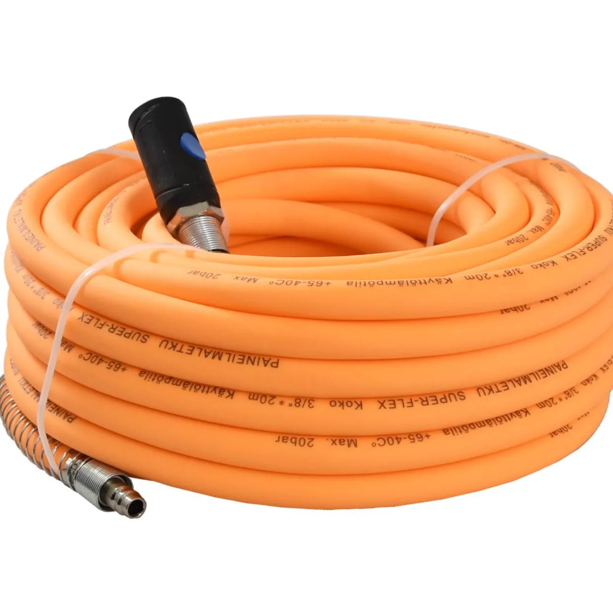 Paineilmaletku Finbullet Superflex 3/8"x 20 m rekyylivapaalla turvaliittimellä