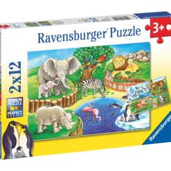 Palapeli Ravensburger Animals In The Zoo 2x12 palaa