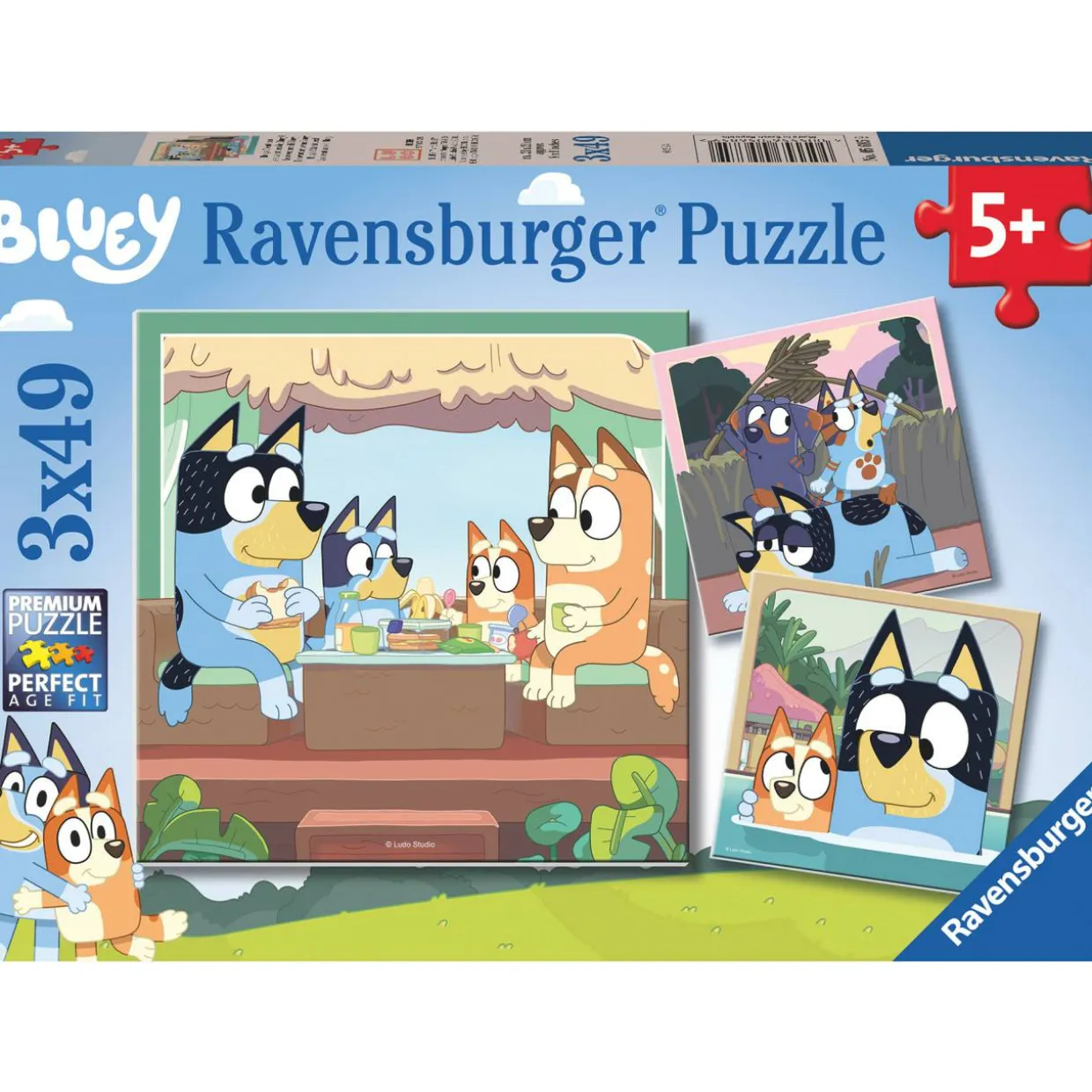 Palapeli Ravensburger Bluey 3x49 palaa