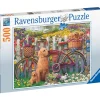 Palapeli Ravensburger Cute Dogs In The Garden 500 palaa