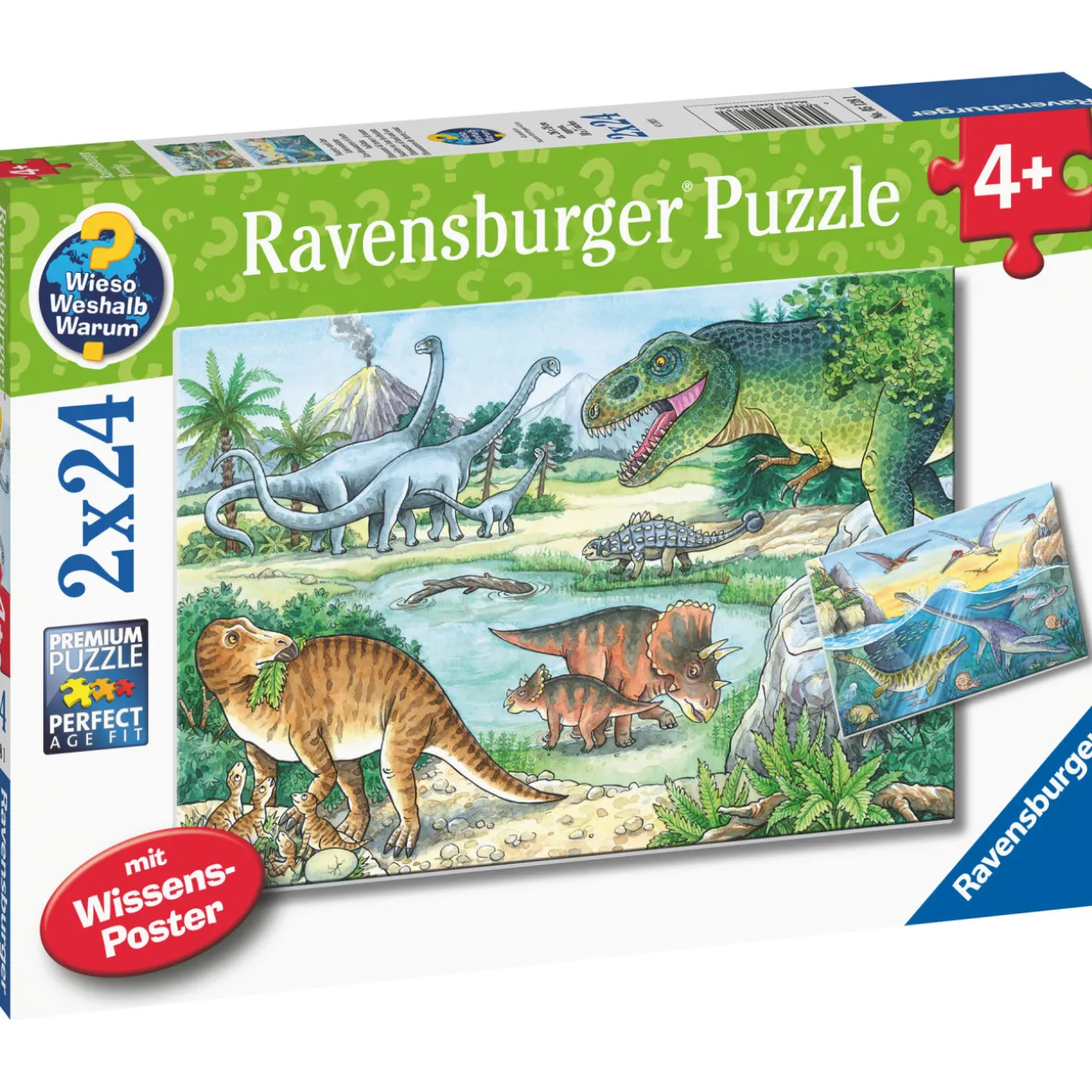 Palapeli Ravensburger Dinosaurs Of Land And Sea 2x24 palaa