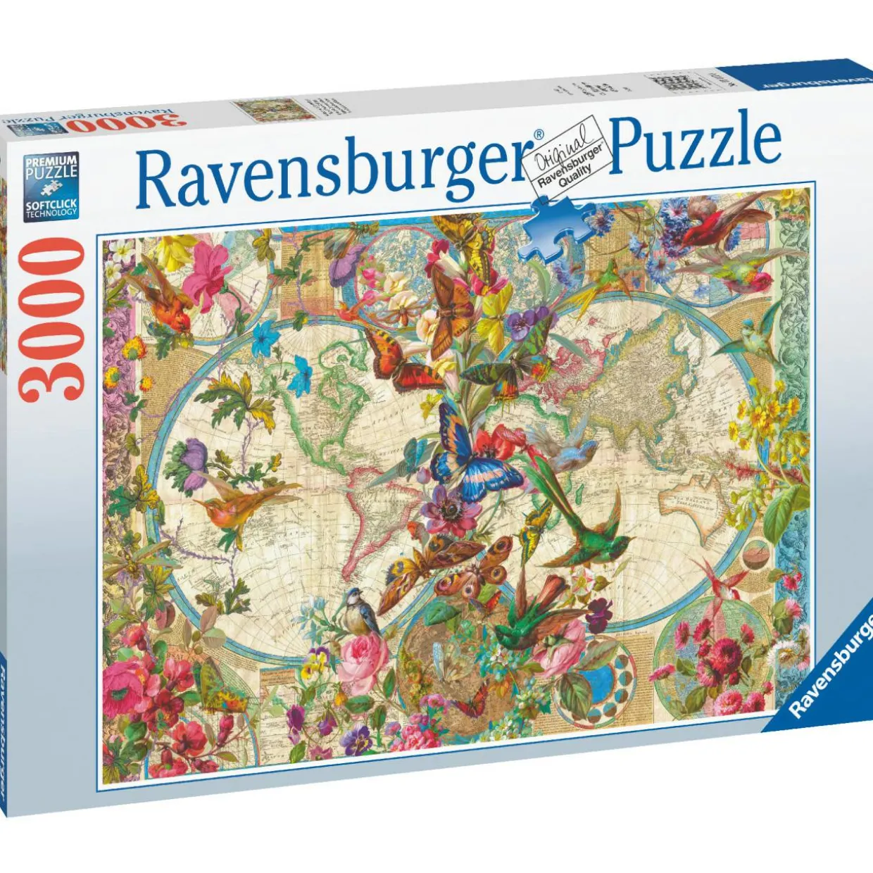 Palapeli Ravensburger Flora & Fauna World Map 3000 palaa