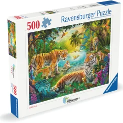 Palapeli Ravensburger 500 palaa Tiger Family In The Oasis