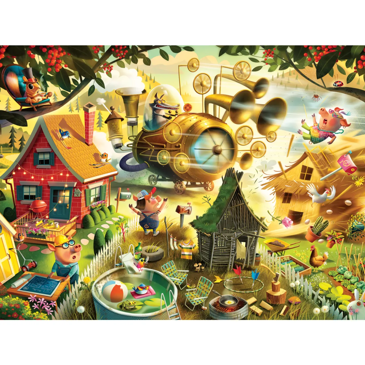 Palapeli Ravensburger 1000 palaa Look Out Little Pigs