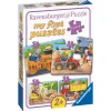 Palapeli Ravensburger 2/4/6/8 palaa Construction Site Animals