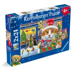 Palapeli Ravensburger 2 x 24 Christmas Kitties