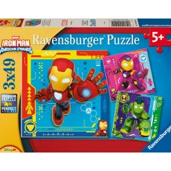 Palapeli Ravensburger 3 x 49 palaa Iron Man & His Awesome Friends