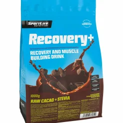Palautusjuomajauhe SportLife 1000 g Recovery+ raakakaakao-stevia