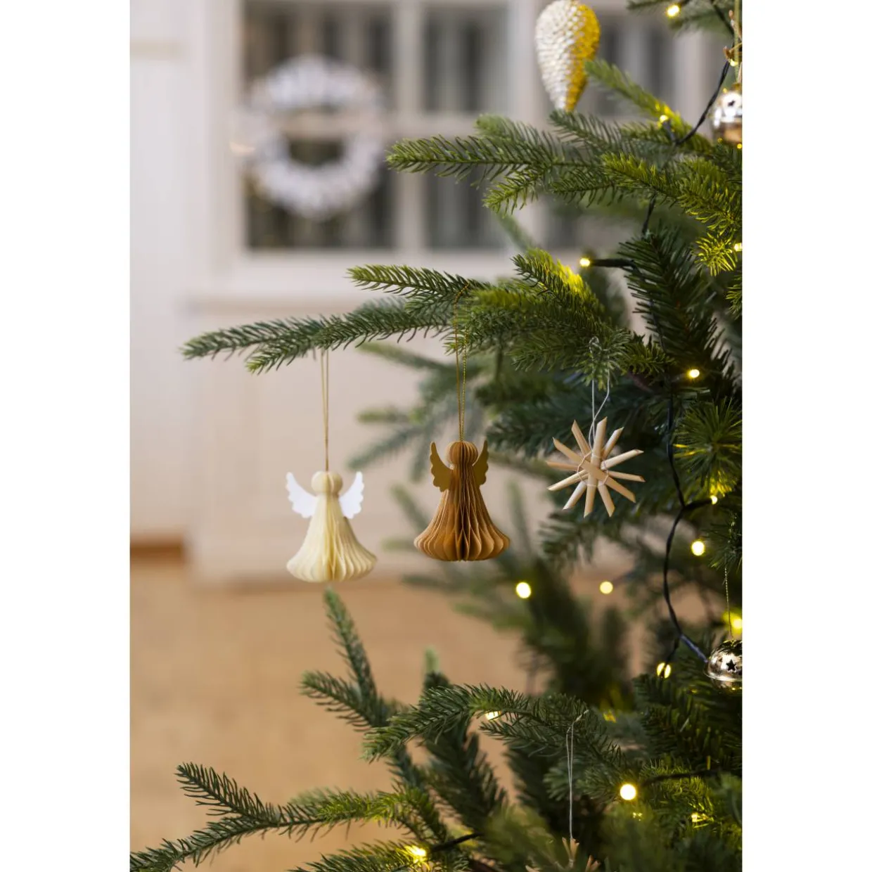 Paperienkeli Kotikulta 2 kpl 7 cm luonnonvalkoinen