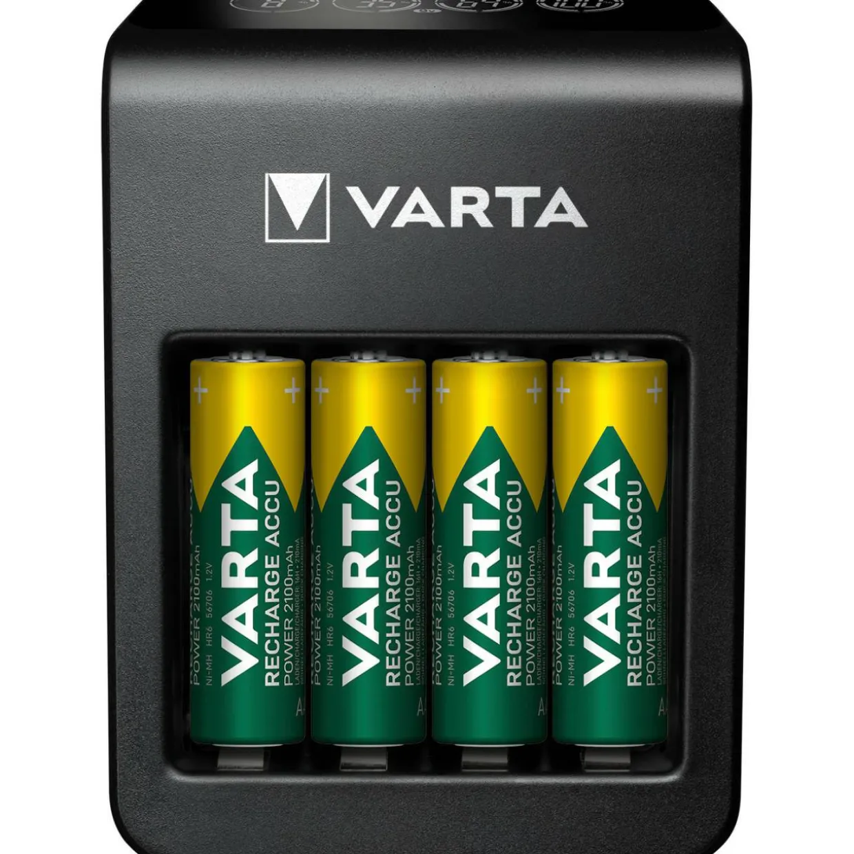 Paristolaturi Varta LCD Plug Charger+ 4 x AA 2100 mAh