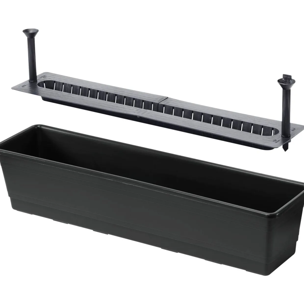 Parvekelaatikko 75 cm kestokastelu musta