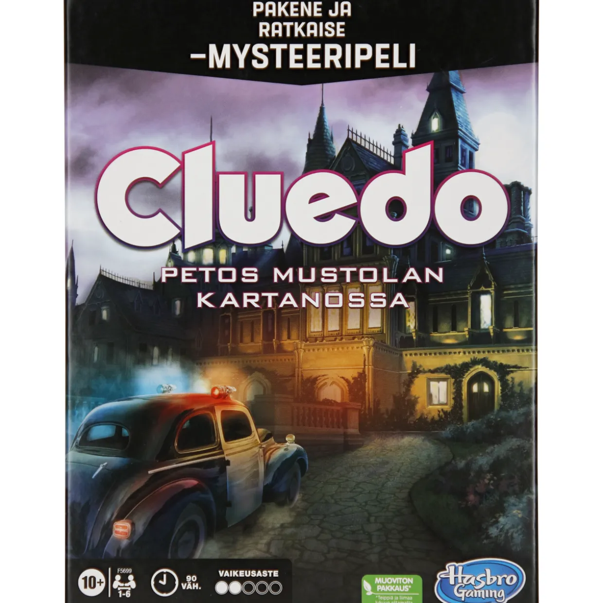 Peli Cluedo Petos mustolan kartanolla
