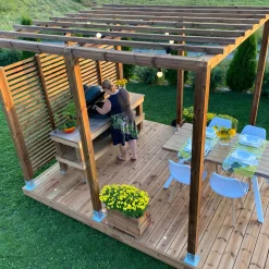 Pergola Patio Terassit 3x3m, kestopuu