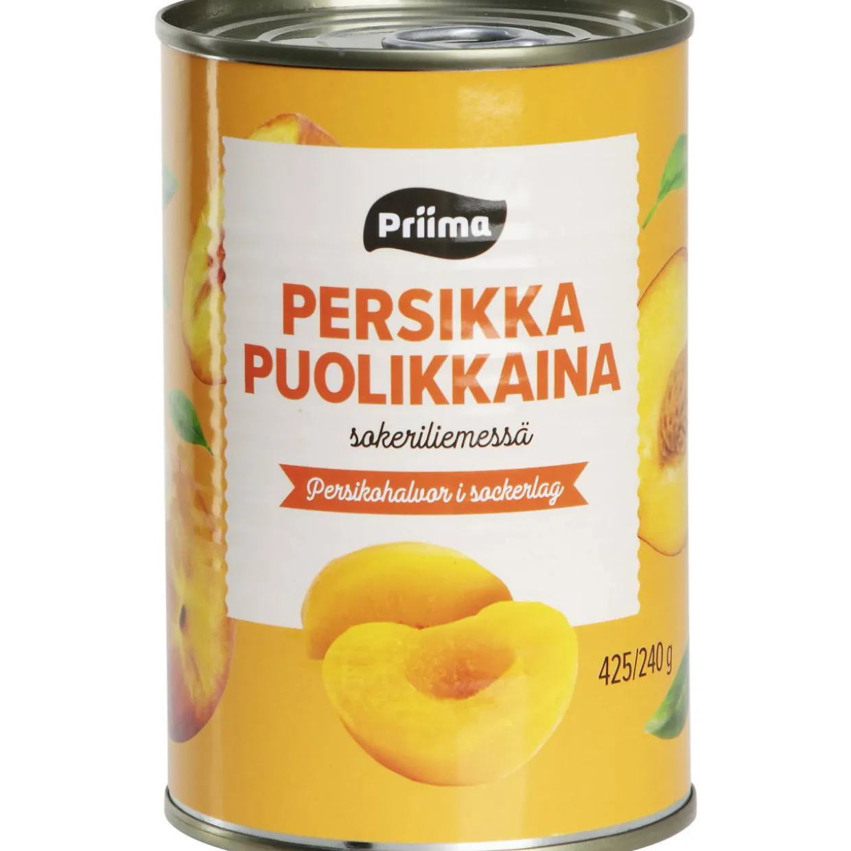 Persikanpuolikas Priima 425/240 g sokeriliemessä