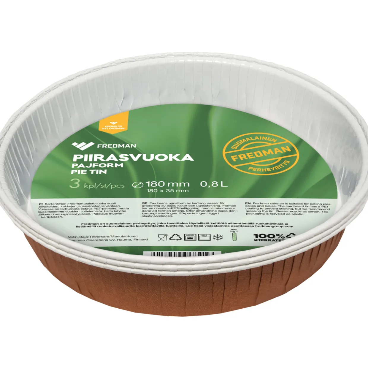 Piirasvuoka Fredman 18 cm 3 kpl kartonki