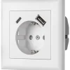 Pistorasia Fjord schuko + USB A+C