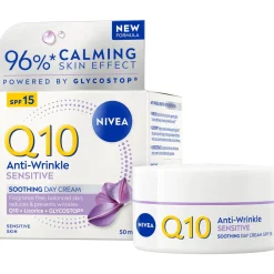 Päivävoide Nivea Q10 50 ml Anti-Wrinkle Sensitive Soothing SK 15