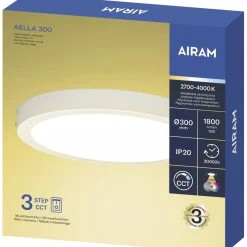Plafondi Airam Aella 300 3CCT 18W IP20 valkoinen