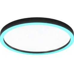 Plafondi EGLO connect.z Montemorelos-z led 34,5W Ø57cm musta/valkoinen, kristalliefekti