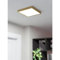 Plafondi EGLO Fueva 5 led 20,5W 28,5x28,5cm harjattu messinki/valkoinen