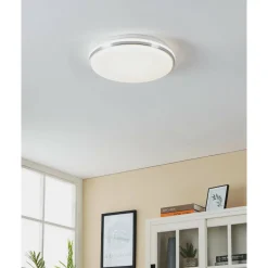 Plafondi EGLO Pinetto led 18W Ø34cm valkoinen/kromi
