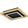 Plafondi EGLO Tirrenara led 4x5,4W 37x37cm musta/puu/valkoinen
