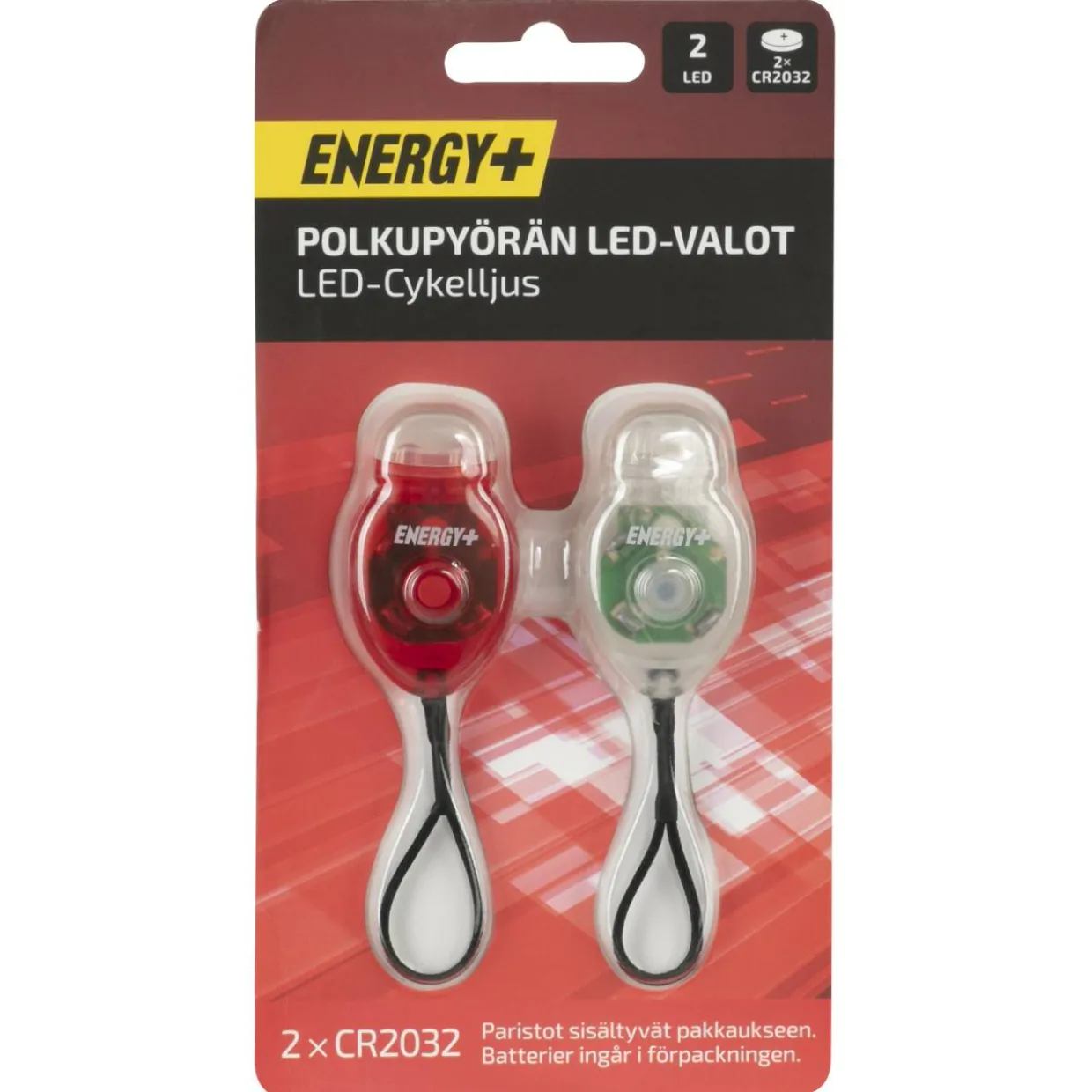 Polkupyörän valot, 2 kpl (punainen ja valkoinen)