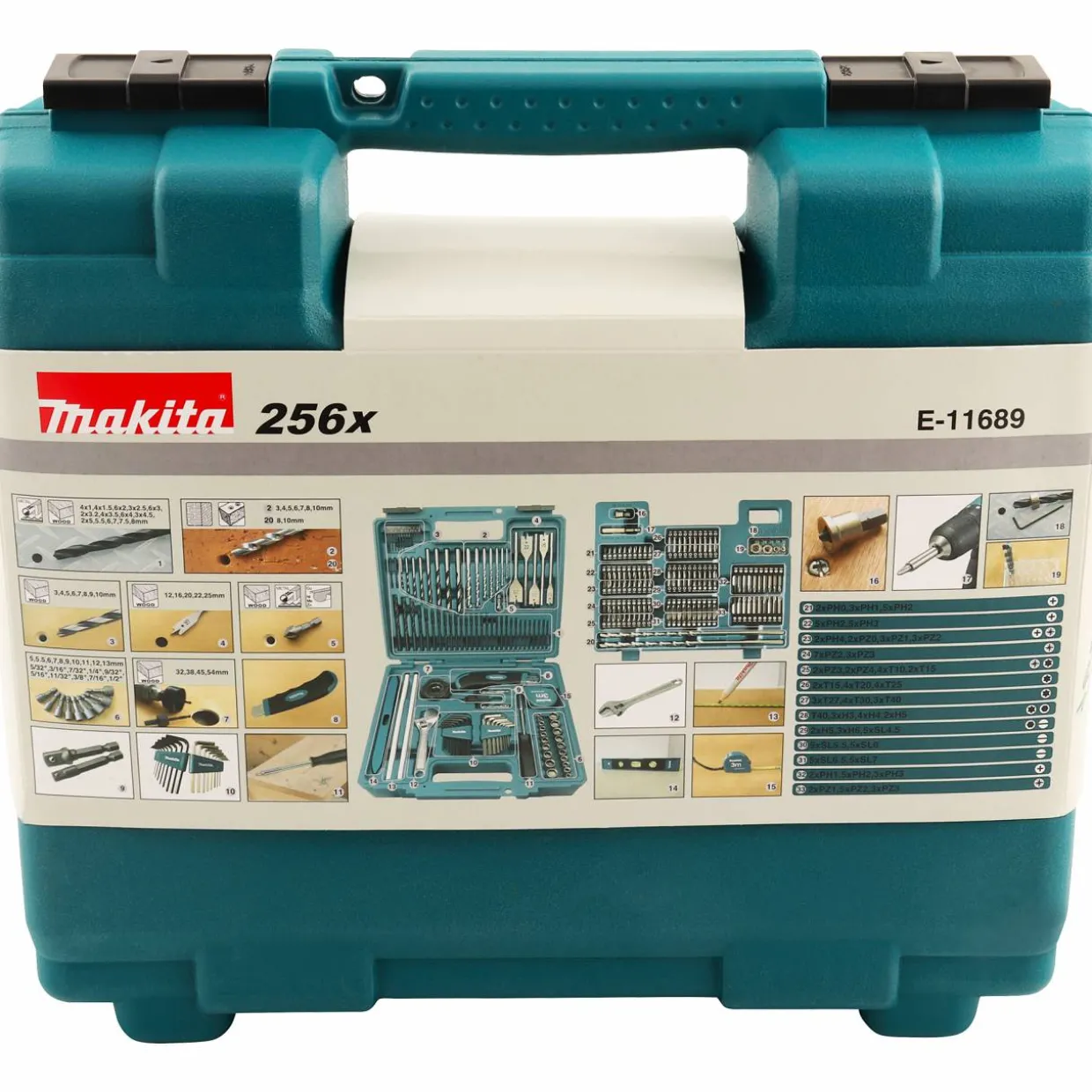 Pora- ja ruuvikärkisetti Makita 256-osainen