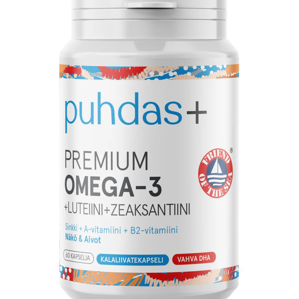 Premium Omega-3 + Luteiini ja Zeaksantiini Puhdas+ 60 kaps