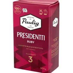 Presidentti Ruby 500 g hienojauhettu kahvi