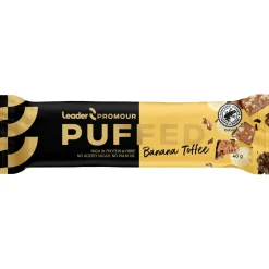 Proteiinipatukka Leader Promour 40 g Banana-Toffee