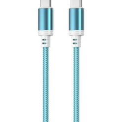 Punottu kaapeli Mobia USB-C, USB-C 30 W sininen, 1 m