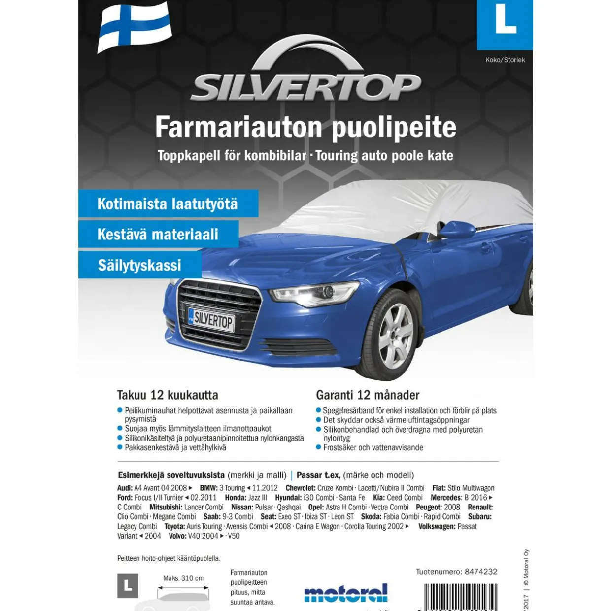 Puolipeite Silvertop F-A L
