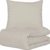 Pussilakanasetti Kotikulta Selected 150 x 210 cm Raita puuvillasatiini beige