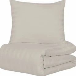 Pussilakanasetti Kotikulta Selected 150 x 210 cm Raita puuvillasatiini beige