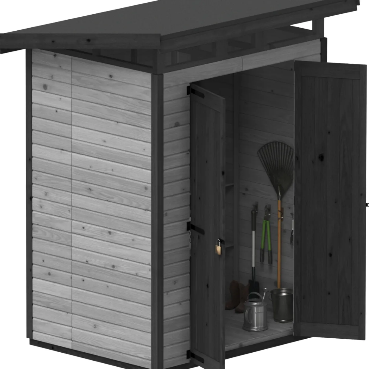 Puutarhavaja Upyard Strongbox M, 163 x 127 x 222 cm, harmaa/musta