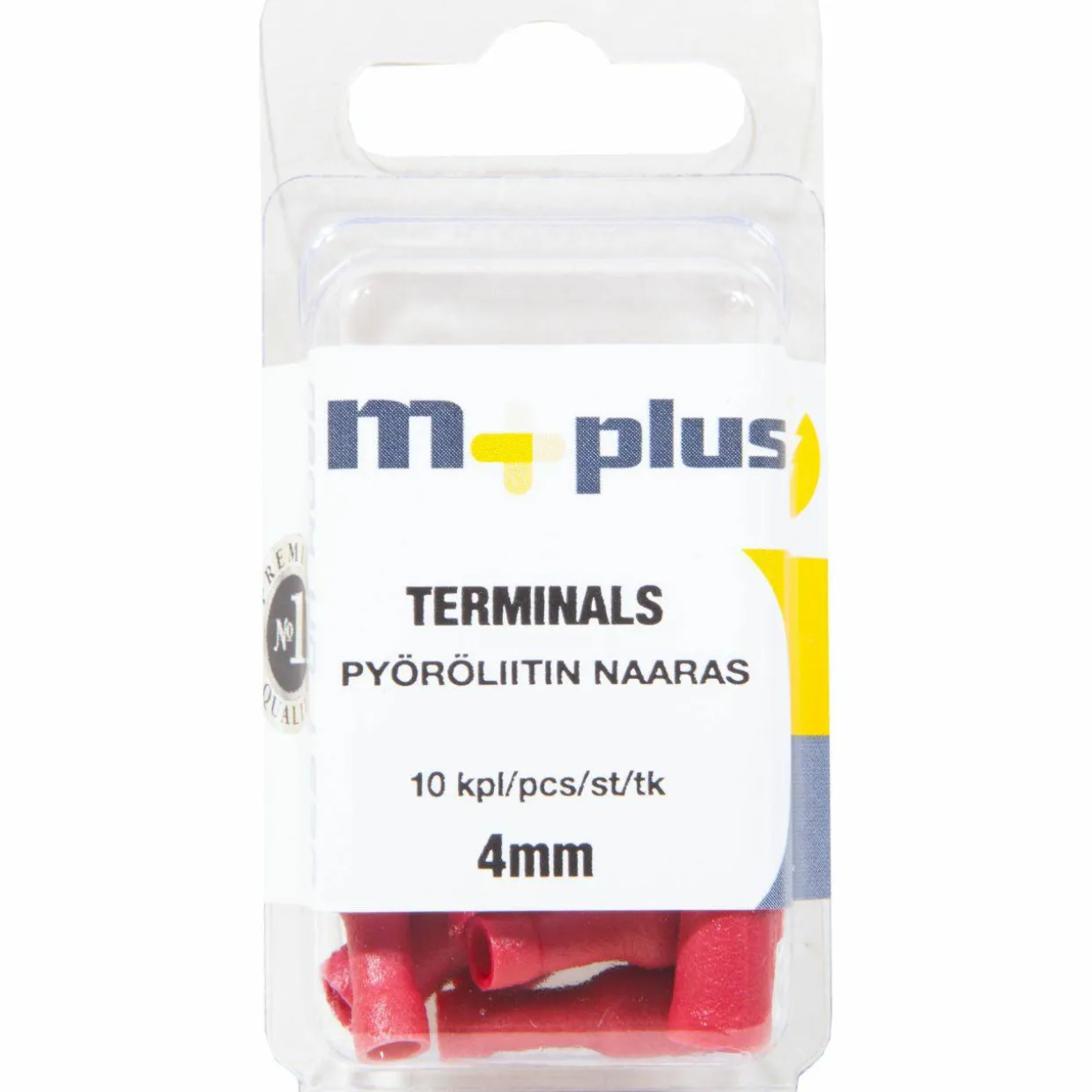 Pyöröpistoke 4 mm punainen, 10 kpl