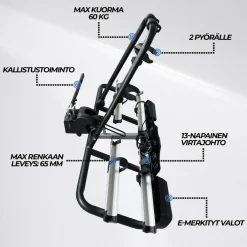 Pyöräteline autoon 2-pyörälle Trekker X200