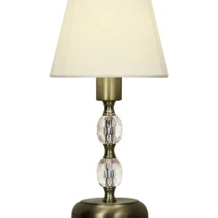 Pöytävalaisin Aneta Lighting antiikkimessinki/valkoinen