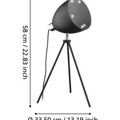 Pöytävalaisin Lumimart Mareperla E27 musta