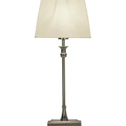 Pöytävalaisin ANETTE 55 cm, hopea/valkoinen