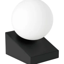 Pöytävalaisin EGLO Bilbana 40W 14,5x13,5x19,5cm musta/valkoinen mattalasi