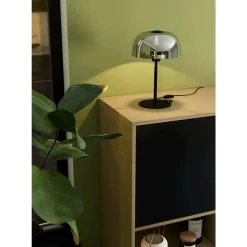 Pöytävalaisin EGLO Solo 2 40W 26x41,5cm savulasi/musta