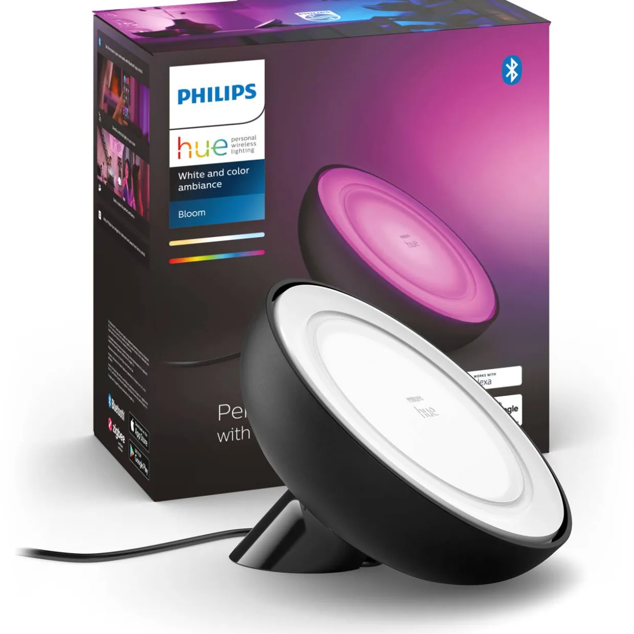 Pöytävalaisin Philips Hue Bloom, musta