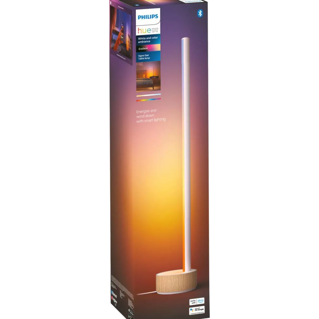 Pöytävalaisin Philips Hue Gradient Signe tammi